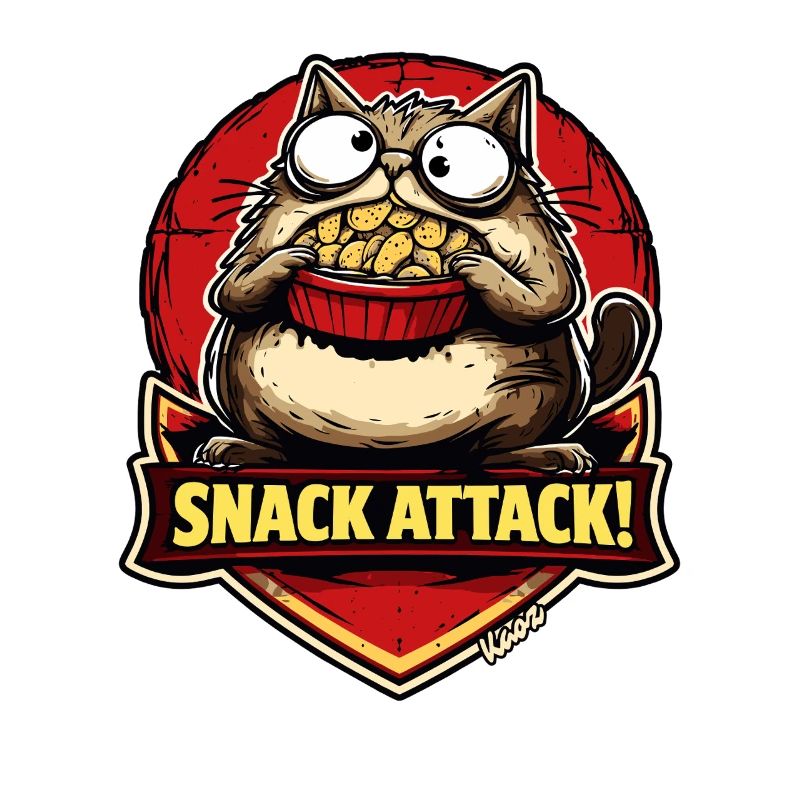 Chat qui attaque un snack avec du pop-corn