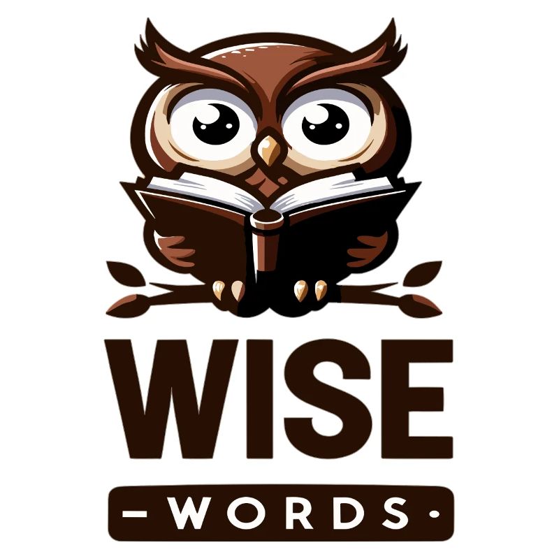 Weise Eule mit Buch – Wörter