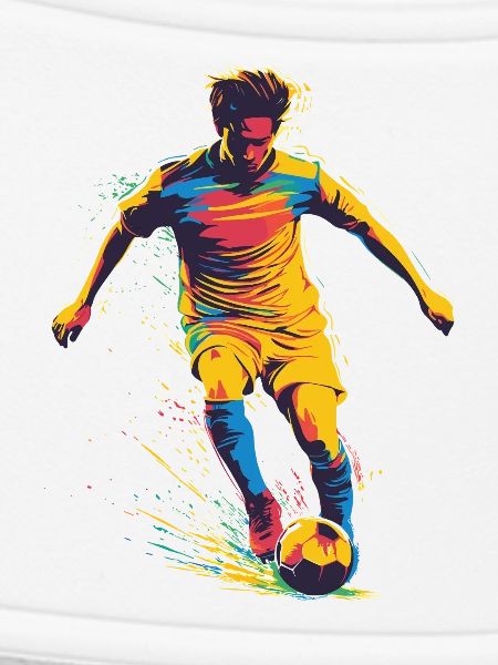  Farbenfroher Fußballheld