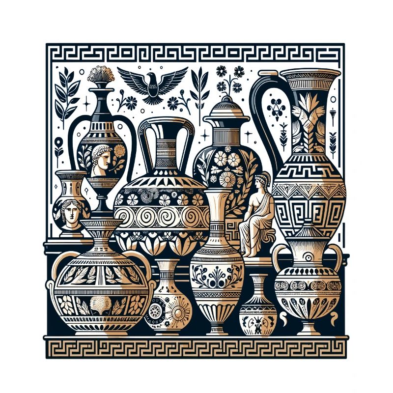 Ancient Vase Ornaments Greek Patterns