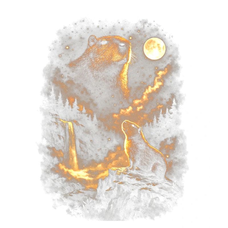 Moonlight beaver in cloud forest