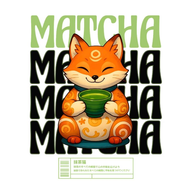 Matcha Fox Zen Tea Enjoyment