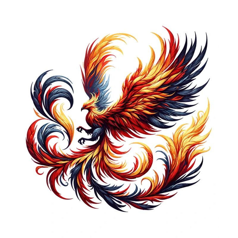 Fire Phoenix in the Flame Vortex