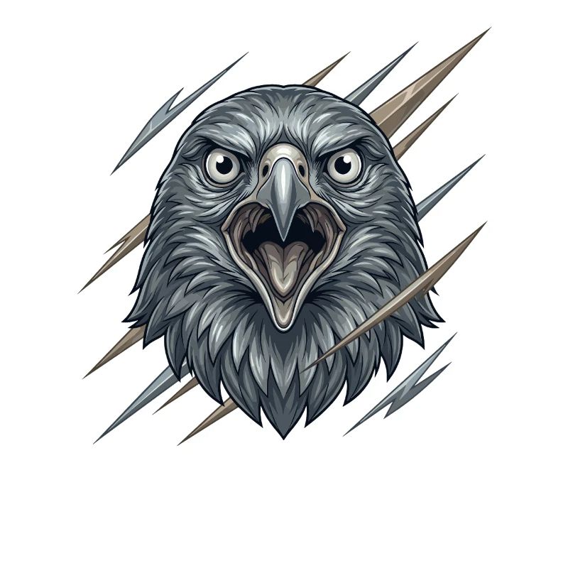 Furious eagle in the storm