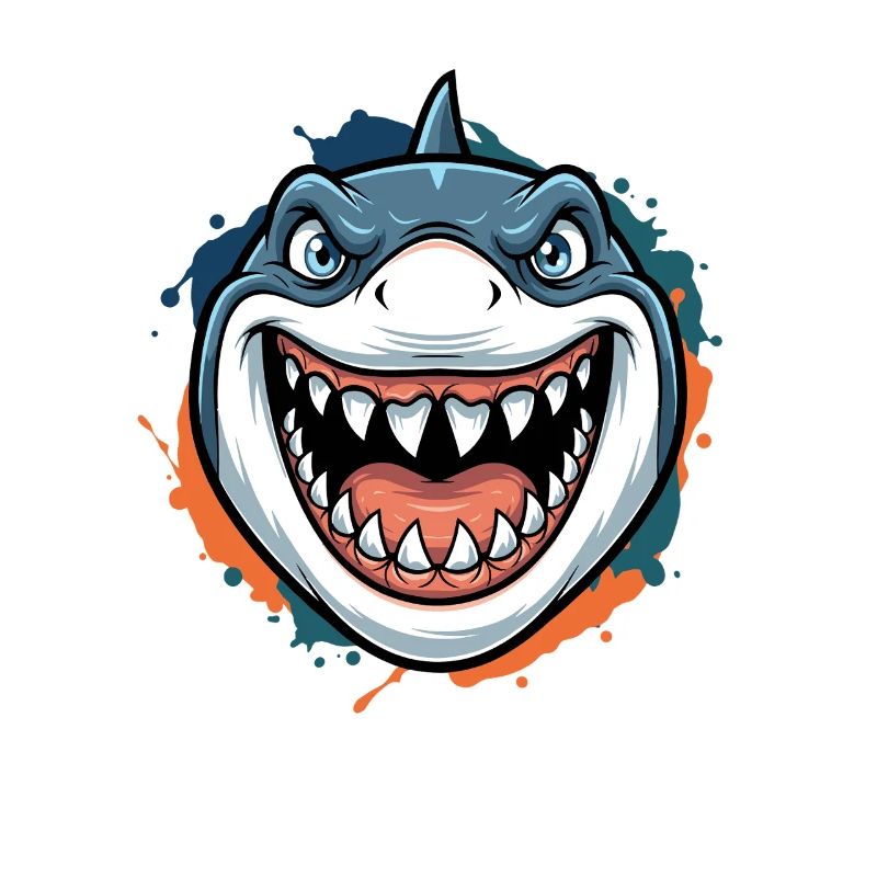 Dessin animé du requin souriant