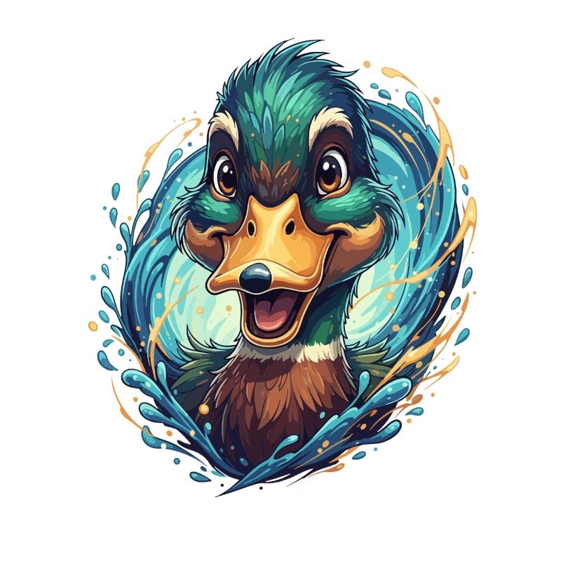 Fröhlicher Wasservogel Splash