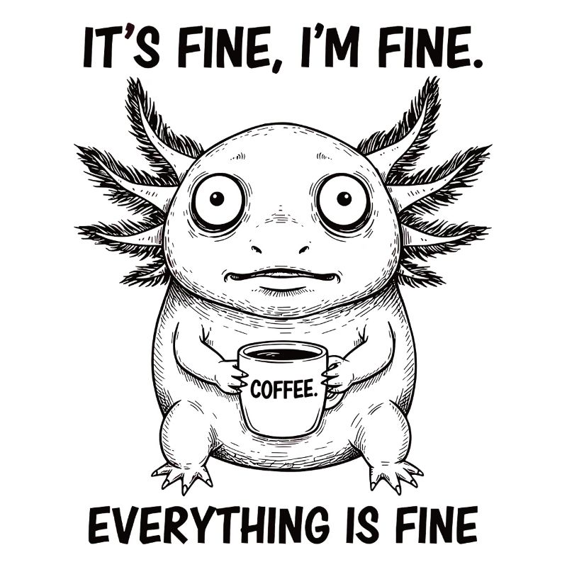 Its Fine In Fine Coffee Axolotl Humor