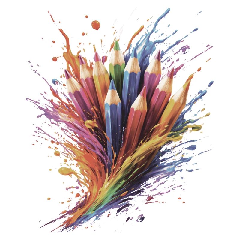 Crayons de couleur - Dessin créatif Colorés Splash