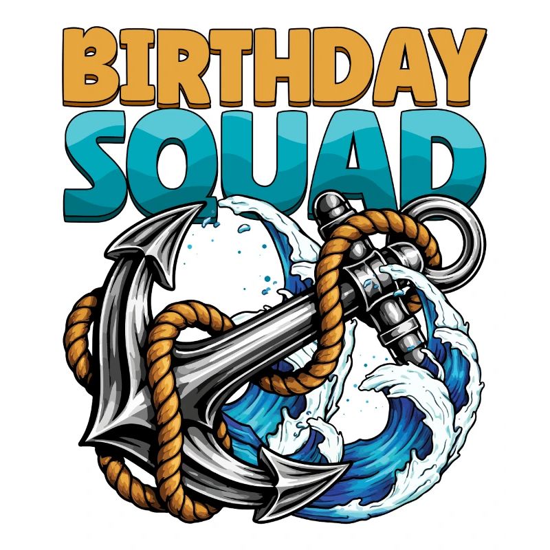 Ancre de la croisière d’été de la plage Birthday Squad