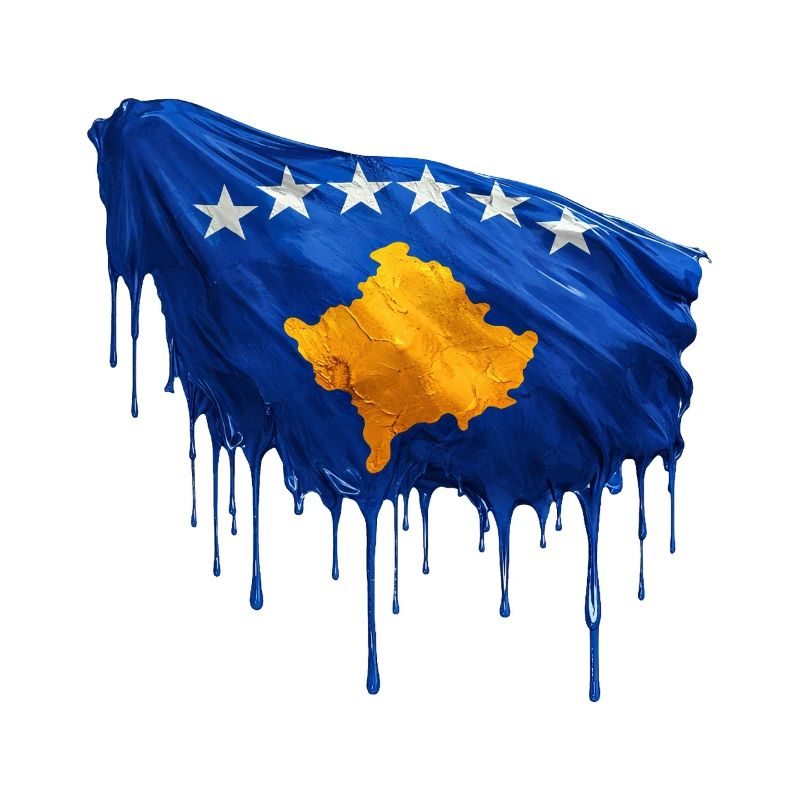 Drapeau du Kosovo couleur colorée