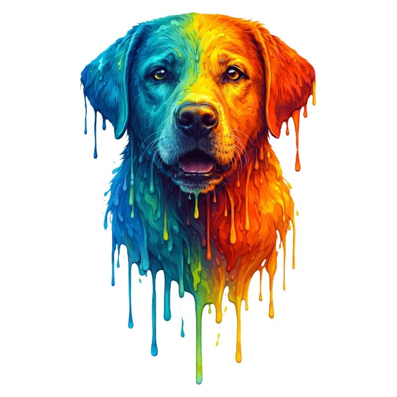 Labrador Retriever in bright colors