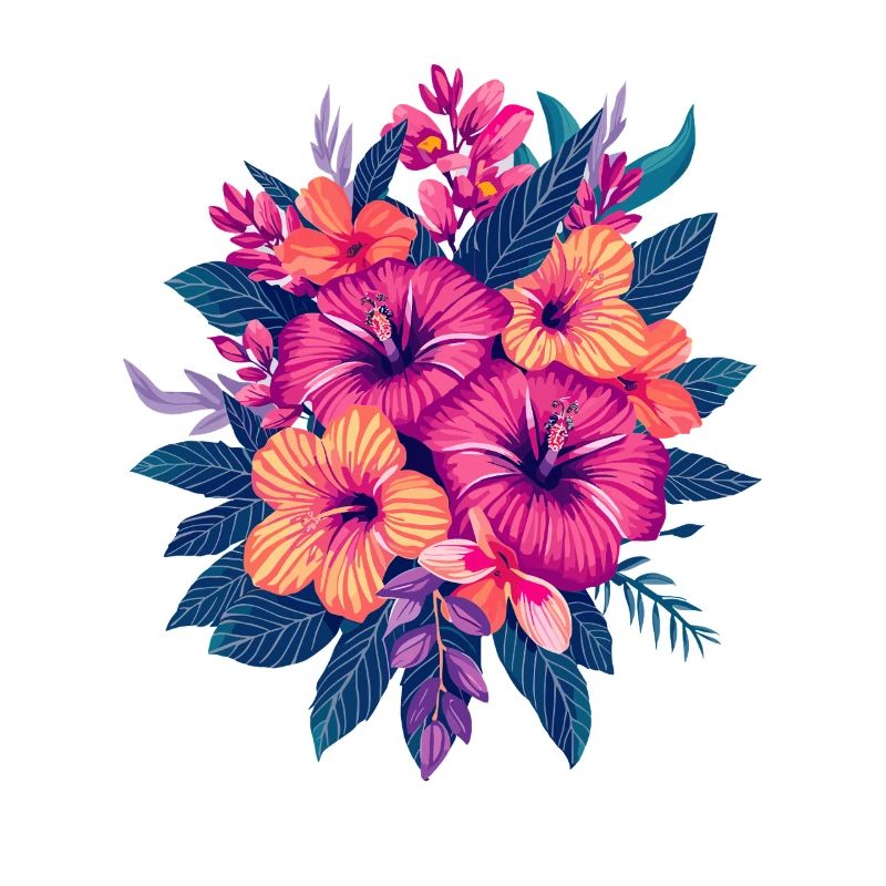 Tropical Hibiscus Blossoms