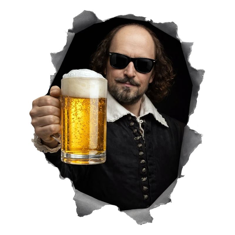 William-Shakespeare mit Bier