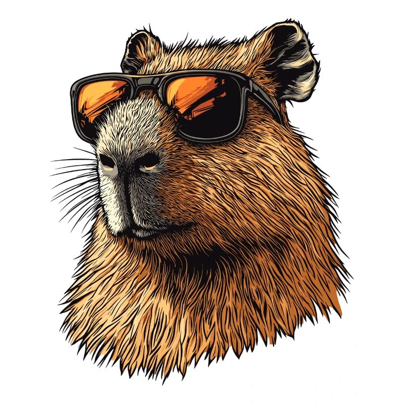 Capybara avec lunettes de soleil