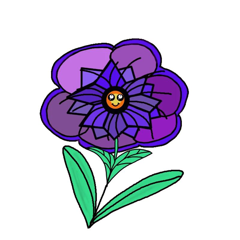 Lila Blüte mit Gesicht Blume Blumen