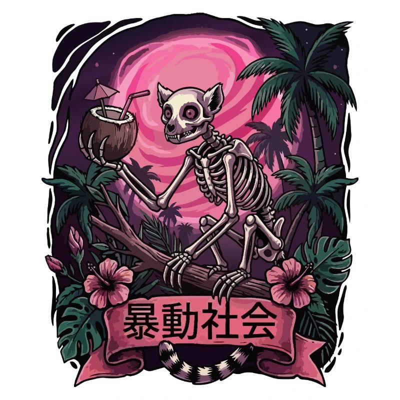 Neon Jungle Skeleton Moon Toast