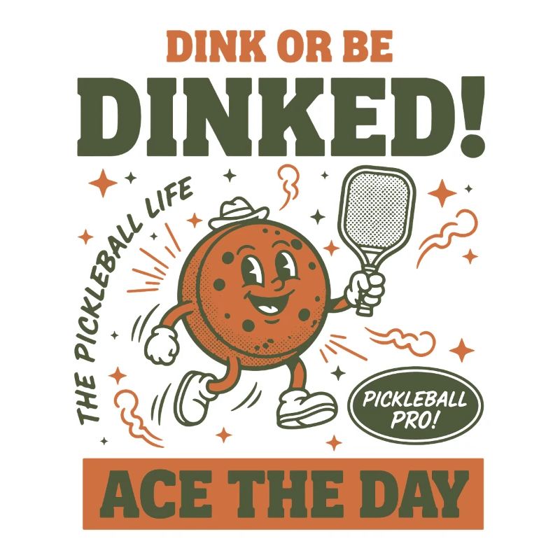 Pickleball-lustiger Spieler Dink Oder Werde Dinked Ace The