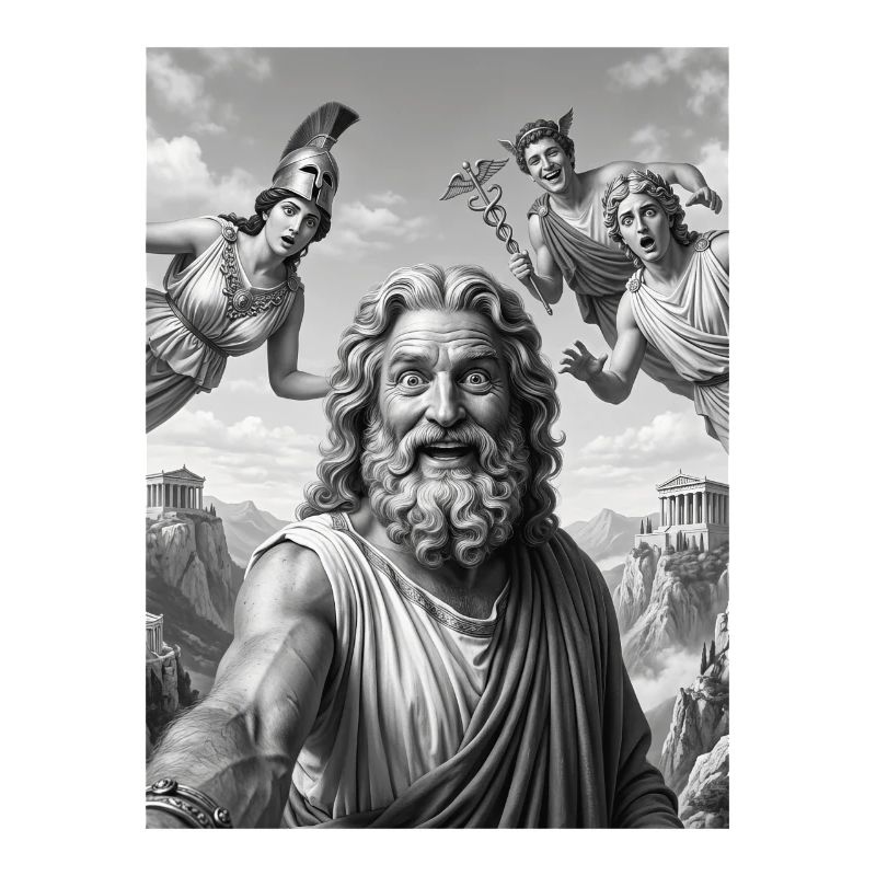 Zeus Selfie mit den Göttern