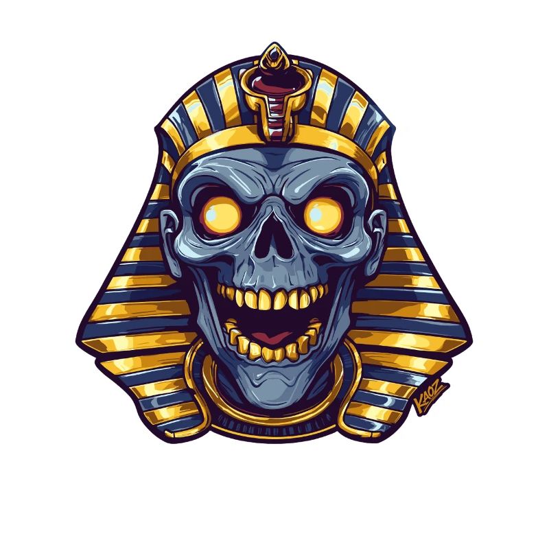 Pharaoh Skull Neon Glow