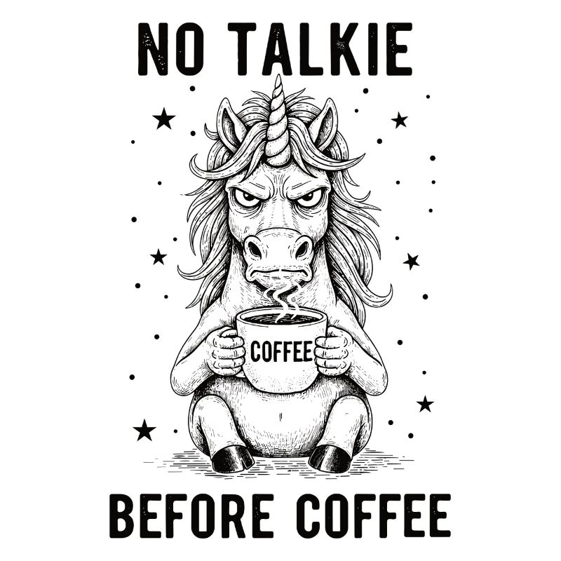Pas de conversation devant une licorne amoureuse du café
