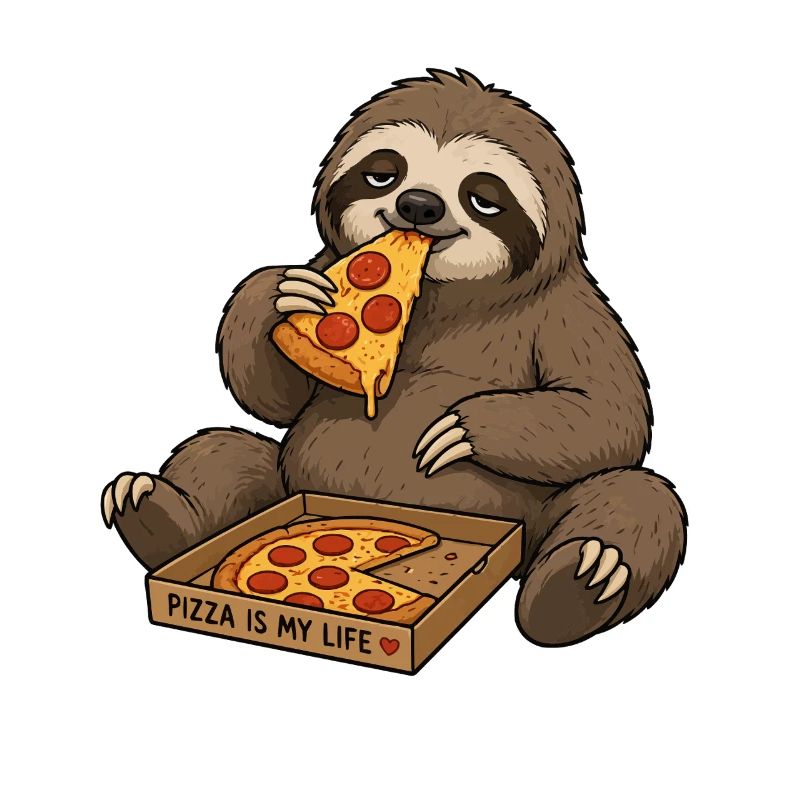 Le plaisir de la vie de Pizza Sloth