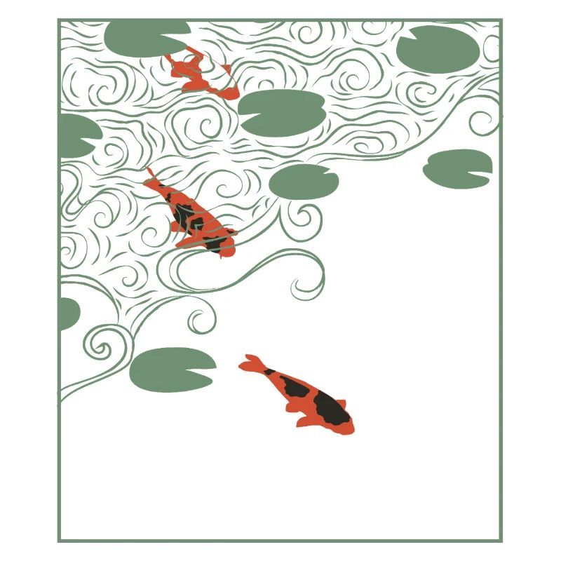 Wabi-sabi style Koi carp