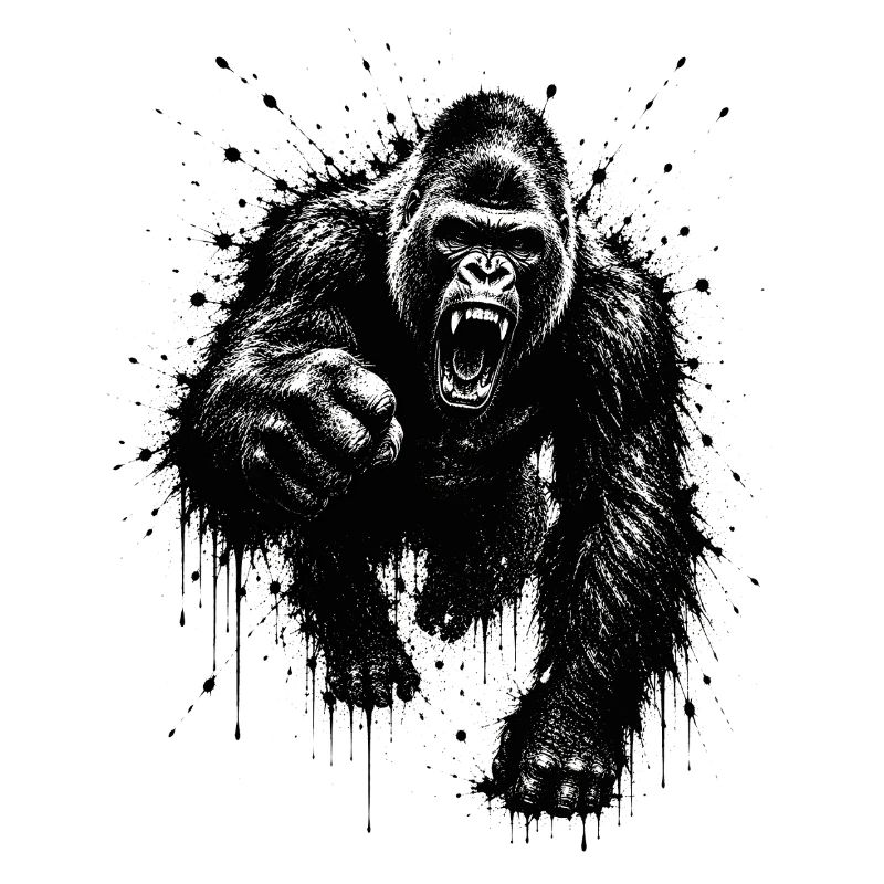 Dark Gorilla Spray Print