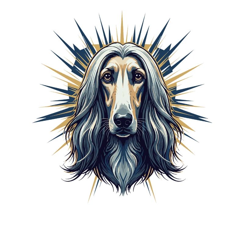 Borzoi Portrait with Sun Rays