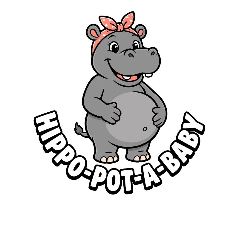 Schwangere Mutter Nilpferd-Topf-ein-Baby Nilpferd 