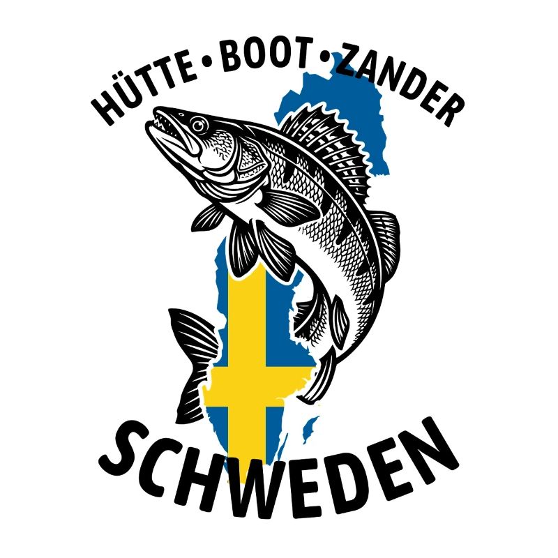 Hütte, Boot, Zander - Schweden | Angler Geschenk
