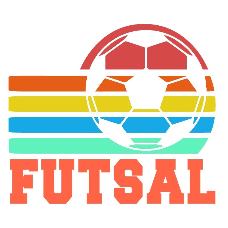 Futsal Retro Rainbow Soccer Ball Statement