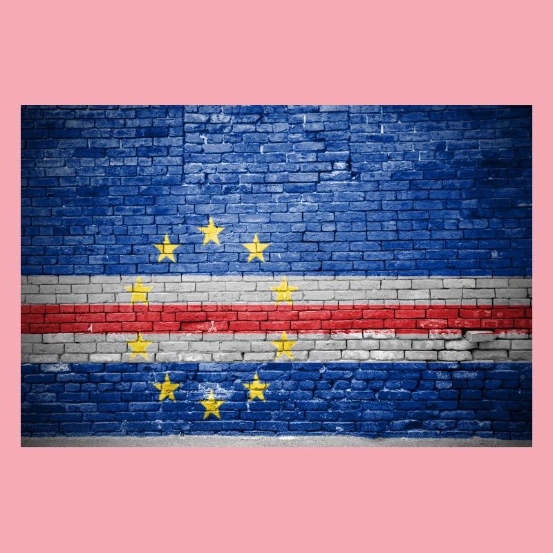 Mur de briques avec drapeau du Cap-Vert graffiti