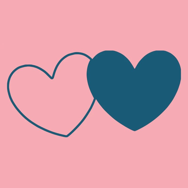 Coeur bleu 2 coeurs Saint-Valentin