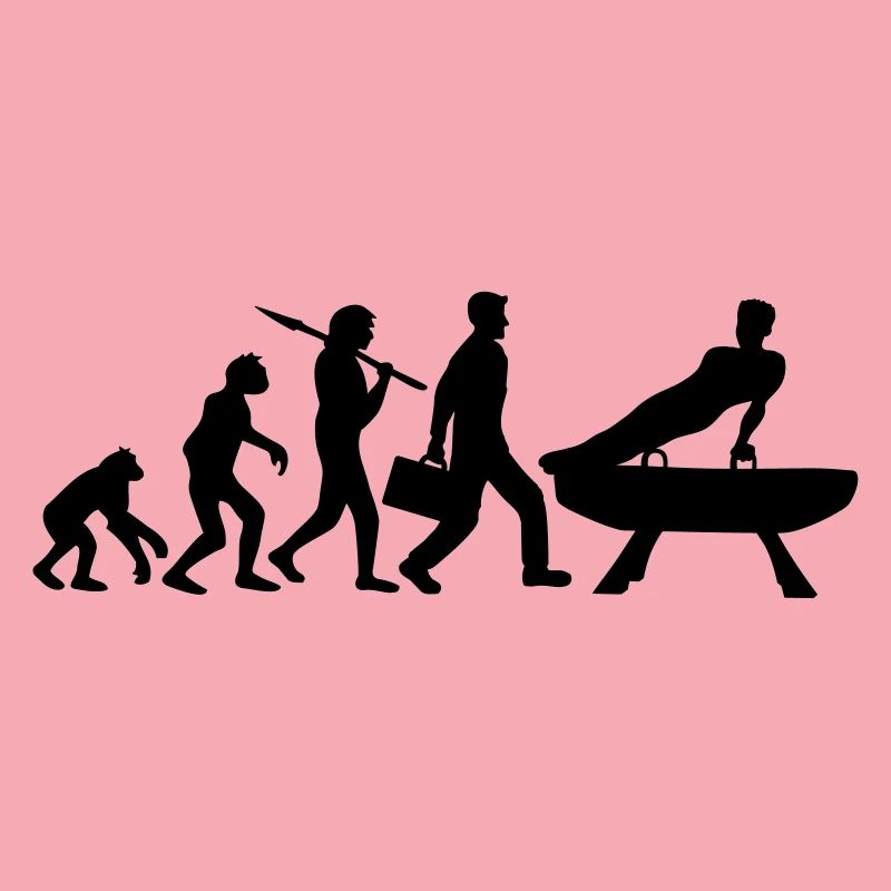 evolution gymnastik silhouette mann auf pauschenpf