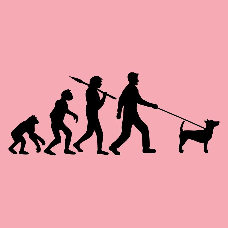 Evolution Gassi gehen Hund Steinzeit Entwicklung C