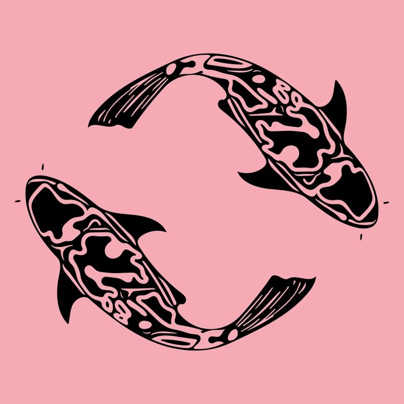 Two Koi Carp Fish Vector