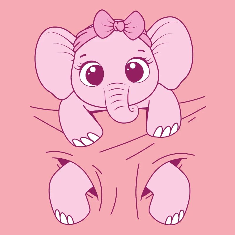 Bébé éléphant porter drôle rose bébé éléphant