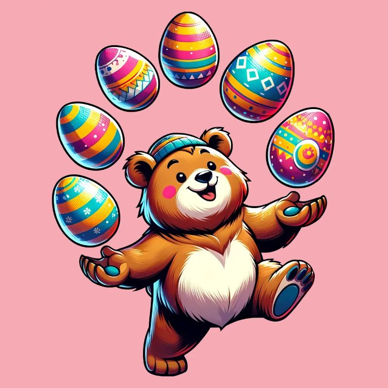 Easter Bear Juggling Easter Eggs: Sweets