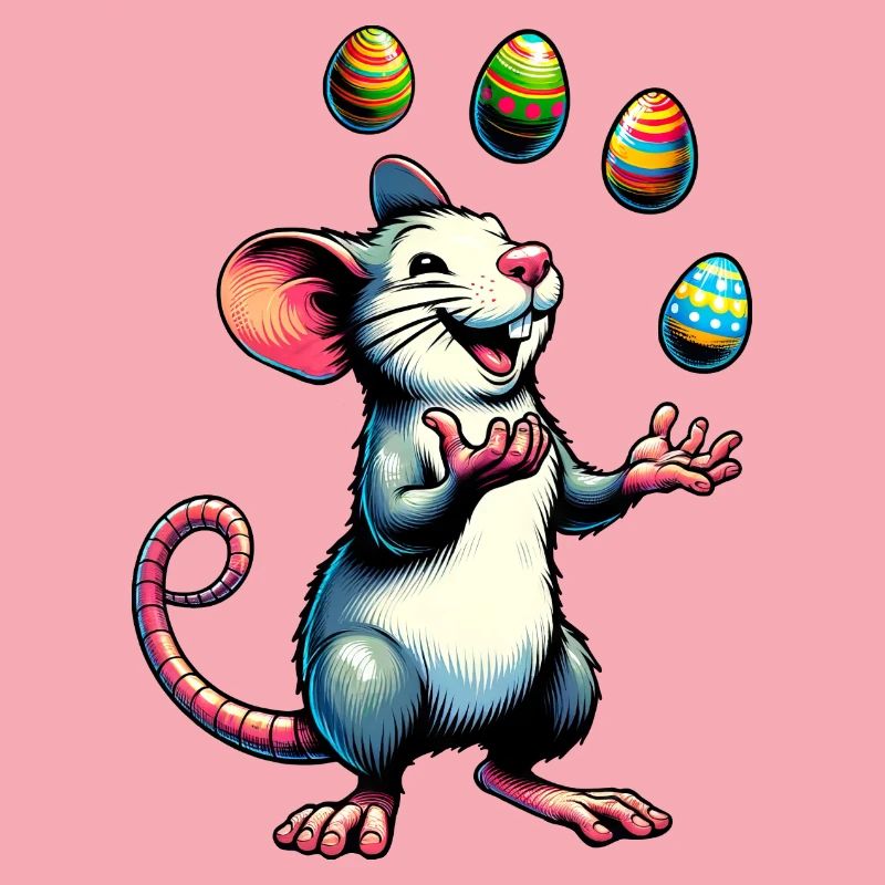 Easter Mouse & Rat with Easter Eggs