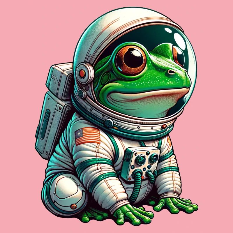 Frog astronaut in space