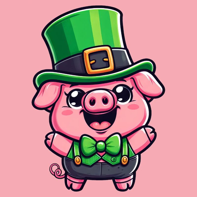 Dessin animé de cochon de la Saint-Patrick