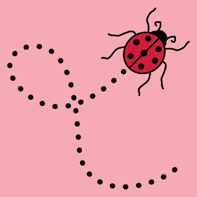 line dashed path path ladybug small sues