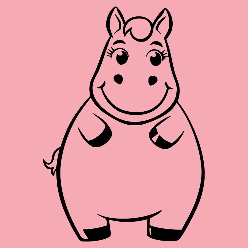 Chubby horse as vector illustration
