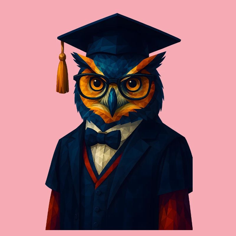 WPAP Stil Tier - Eule im Professoren-Outfit Fliege