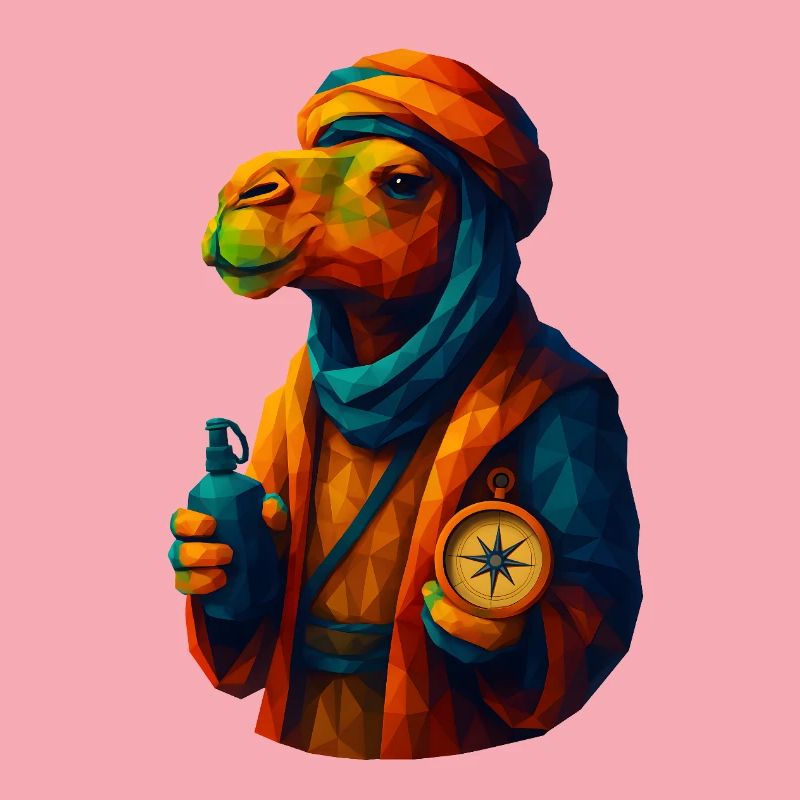 WPAP Style Animals - Camel Caravan Guide