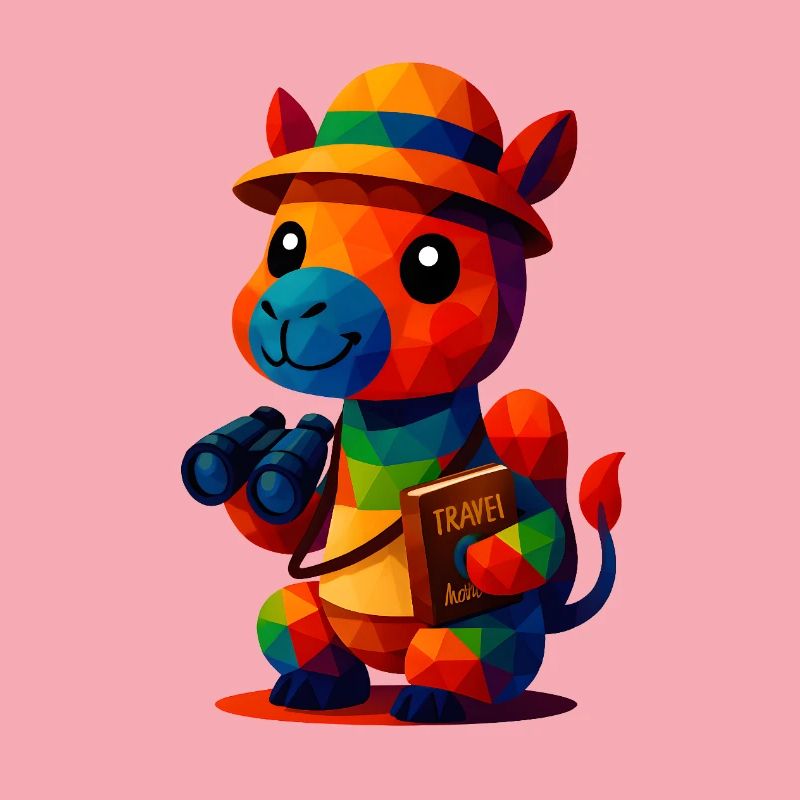 WPAP Polygon Style Tiere Kamel Reiseführer