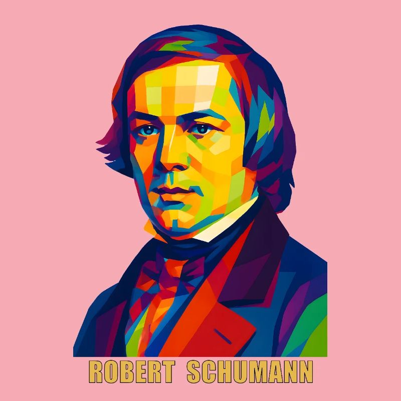 WPAP Polygon Portrait Robert Schumann Composer