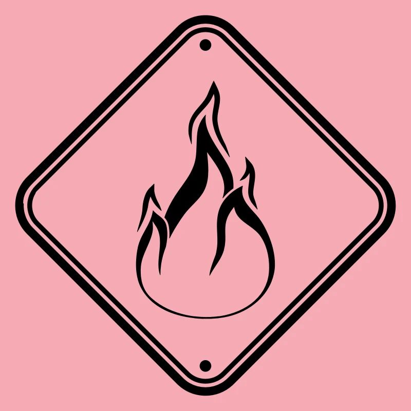 warning sign shield caution caution danger feu