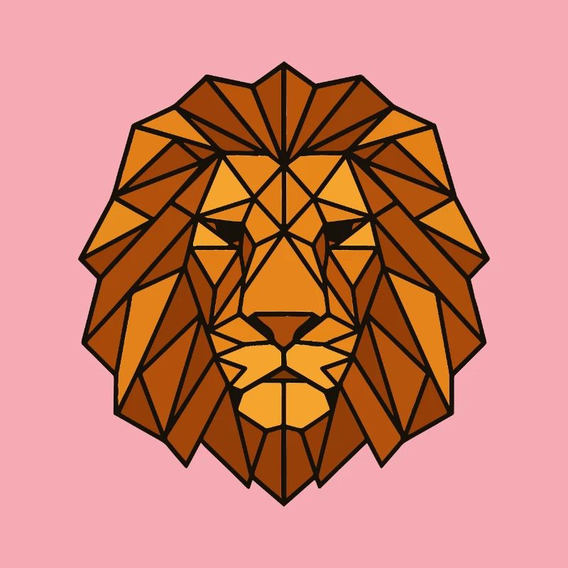 Low Poly Tête de Lion – Conception de T-Shirt Géométrique
