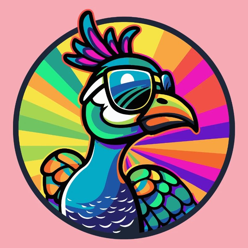 Pfau Vogel Comic Cool